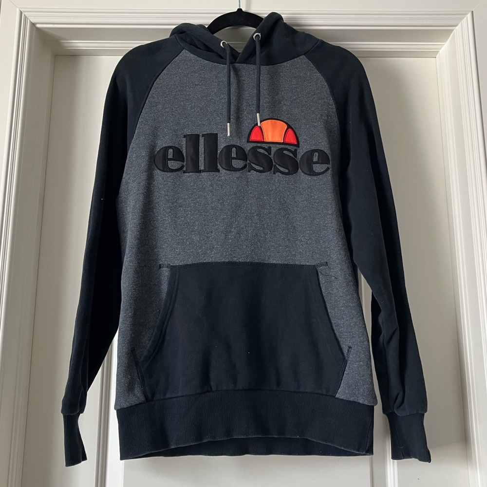 Ellesse Men's Hoodie in Black and Gray with Logo